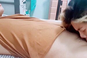 asian couple riding in cowgirl position