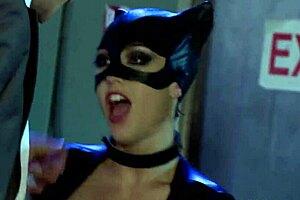 Villains capture the blonde and brunette milf superheroes with big tits to have group sex with them