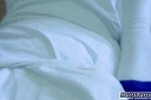 Two Girls Share Blowjob in Dorm POV 4some