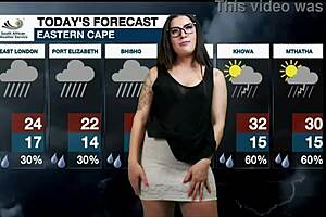 Weather Girl Loses Mind Over Wet Pussy Solo Play