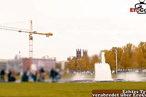 German redhead teen picked up and interviewed on Berlin street