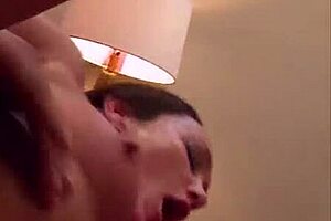 Hot brunette mum gets facial and hard bang 😍