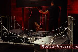 Amateur teen gymnast performs acrobatic webcam show