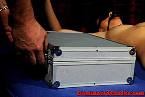 The restrained sub gets dominated and assfucked