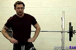 Gay amateur devouring stud's ass in rough rimjob session.