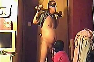 Tied male gets cock sucked and ass stuffed