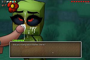 Hey Creeper Girl, can you handle another hot blowjob in Hornycraft parody? I’ve got a huge facial cumshot waiting for you!