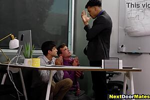 Black Boss Fucks Naughty Office Clerks!