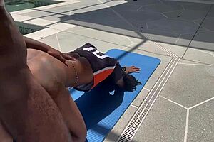 ebony thot bent over for webcam couple fucking 😈