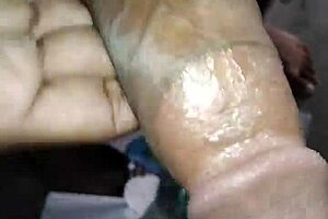 Young guy masturbating in gay blowjob