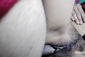 i see this hairy indian bhabhi getting fucked bent over in doggystyle with handjob and deepthroat on her first night