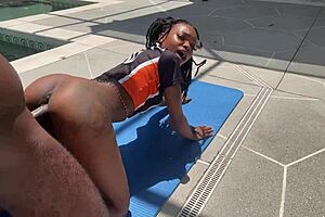 ebony thot bent over for webcam couple fucking 😈