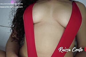 Raissa Conte Feels Intense Pleasure In Micro Bikini Spreading Her Big Ass Latina Pussy