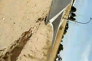 fucking my dildo in construction area