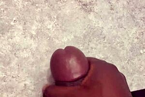 This huge cumshot landed all over my bathroom counter during a sexy solo handjob.