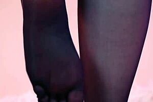 Foot fetishist's dream: POV domination, pantyhose play