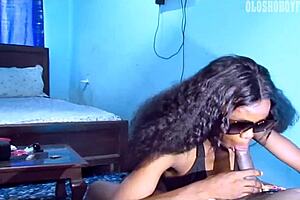 Horny maid gives happy ending blowjob