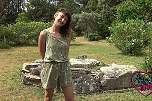 The girl that likes to have hardcore sex with a TBM guy is brunette amateur Melany
