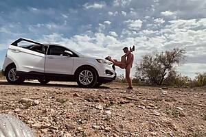 Pulled over in the desert and just went at it with wild sex!