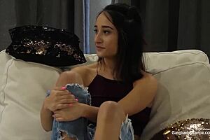 Busty spinner with intense group sex
