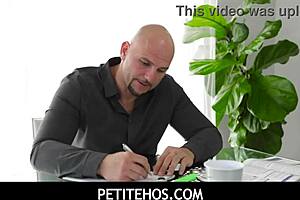 hot petite babe gets her tight pussy pounded hard from below 😍