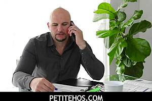 hot petite babe gets her tight pussy pounded hard from below 😍