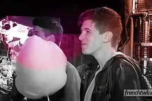 Two cute twinks intensely fucking outdoors with cum everywhere