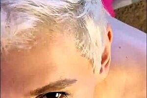 cock sniffing blonde in homemade blowjob action