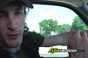 Rough blowjob from latina babe in uniform with ass and cock action