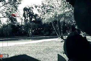 Nina Rivera casually licks Emmy Demure's pussy from behind