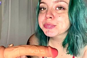 Slut's Intense Deep Throat Training with Gagging and Choking