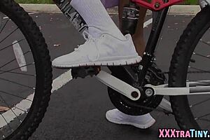 Petite teen latina sucks monster cock while getting fucked hard