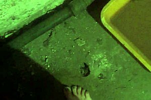 girl chats about her dirty bare feet