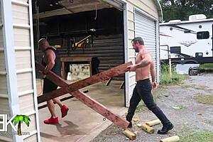 Karen tied up and humiliated with deepthroat and double cock stuffing