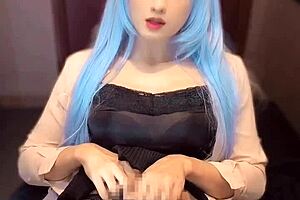 Mysterious Blue-Haired Ladyboy's Emotional Masturbation Journey