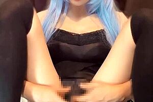 Mysterious Blue-Haired Ladyboy's Emotional Masturbation Journey