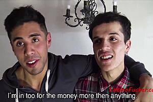 Two Latino gay boys get paid for dogging