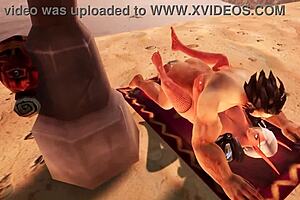 hey, watch this couple fuck anal on the beach in a warcraft parody pov with big tits and assfucking 😈🌊