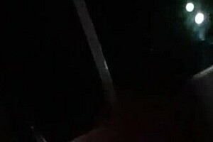 Handjob on big cock ends with explosive cumshot.