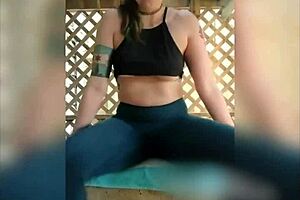 Fucking Pierced Pussy Outdoors Like a Horny Slut with Dildo