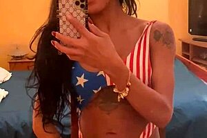 Beautiful brazilian transsexual with big ass gets fucked anal.