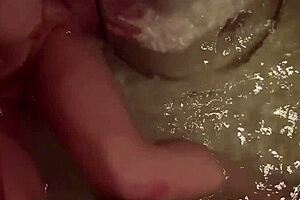 she's my hot girlfriend taking that facial cumshot in the bathroom