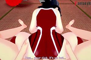 Momo Yaoyorozu sucking and fucking in POV hentai video