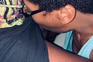 Nerdy amateur swallows big black coffee