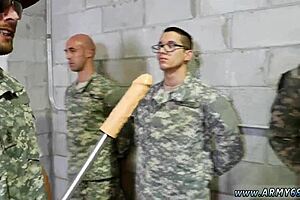 In this gay porn video we see Gay army servicemen taking a 3some