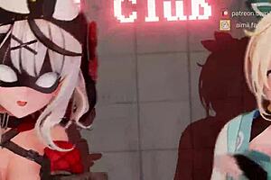 Skmt conqueror futa dances with her massive monster cock.