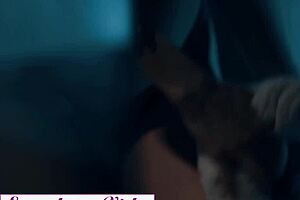 Karla Kush and Jill Kassidy scissoring in bedroom at night