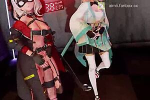 Skmt conqueror futa dances with her massive monster cock.