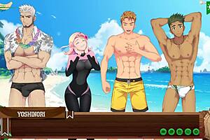 twinks flirting and fighting on the beach camp buddy - yoichi route - part 10