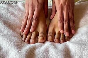 clear nails fetish with asian toes